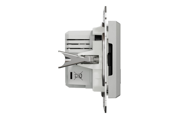 Розетка USB, 2 виходи, тип А+С 2,4А, Алюміній, Asfora EPH2700361