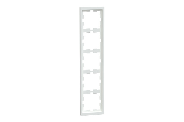 Рамка 5 постова, Білий лотос, пластик, D-Life Merten MTN4050-6535