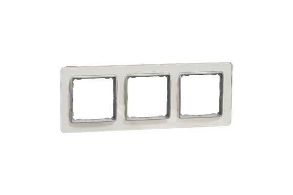 Рамка 3-постова, Біле скло, Sedna Elements SDD360803