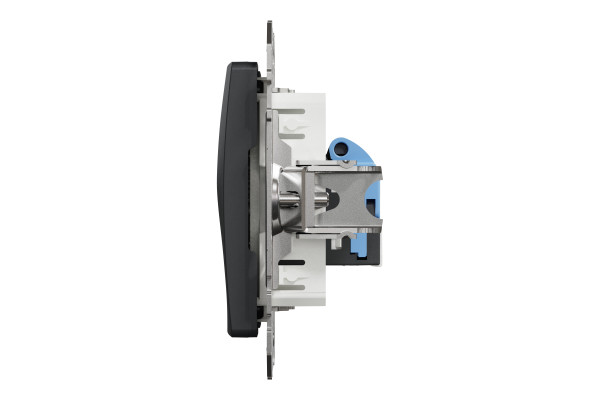 Комп'ютерна розетка RJ45, кат. 6, неекр. UTP, Чорний, Sedna Design SDD114461