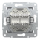 Розетка комп'ютерна, RJ45, кат.5е, UTP, подвійна, Сталь, Asfora, EPH4400162