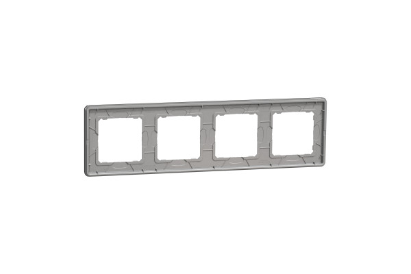Рамка 4-постова, Чорне скло, Sedna Elements SDD361804