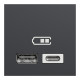 Розетка USB 2.0 зарядна подвійна, 2.4А,  A+C, 2 модуля, антрацит, Unica NEW NU301854