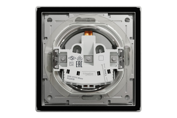 Розетка з заземленням, з кришкою та шторками, IP44, Алюміній, Asfora, EPH3100361
