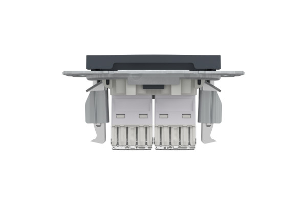 Розетка комп'ютерна, RJ45, кат.6, UTP, подвійна, Антрацит, Asfora, EPH4800171