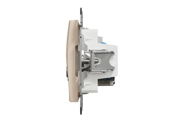 Комп'ютерна розетка RJ45+TV, кат. 6, неекр. UTP, Бежевий, Sedna Design SDD112469T