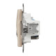Комп'ютерна розетка RJ45+TV, кат. 6, неекр. UTP, Бежевий, Sedna Design SDD112469T