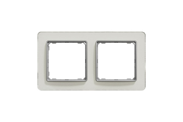 Рамка 2-постова, Біле скло, Sedna Elements SDD360802