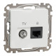 Комп'ютерна розетка RJ45+TV, кат. 6, неекр. UTP, Білий, Sedna Design SDD111469T