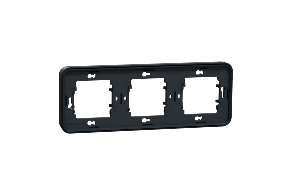Рамка тримісна горизонтальна, IP55, чорна, Mureva Styl MUR34109