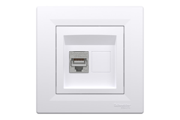 Розетка комп'ютерна, RJ45, кат.5е, STP, Біла, Asfora EPH5000121