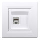 Розетка комп'ютерна, RJ45, кат.5е, STP, Біла, Asfora EPH5000121