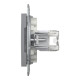 Розетка комп'ютерна, RJ45, кат.5е, UTP, подвійна, Сталь, Asfora, EPH4400162