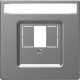 Центральна плата до TAE/Audio/USB з полем для надпису, Нержавіючая сталь, пластик, D-Life Merten MTN4250-6036