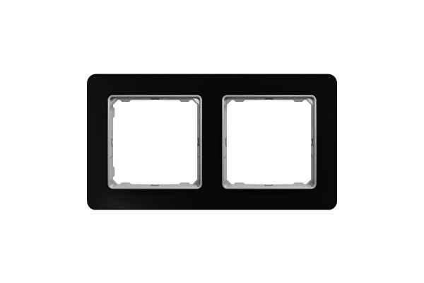 Рамка 2-постова, Чорне скло, Sedna Elements SDD361802