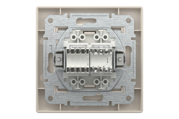 РОЗЕТКА КОМП'ЮТЕРНА RJ45 КАТ. 5Е І ТЕЛЕФОННА РОЗЕТКА RJ12 КРЕМ ASFORA, EPH4900123