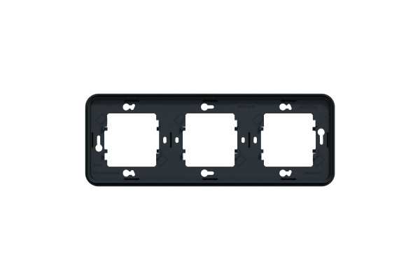Рамка тримісна горизонтальна, IP55, чорна, Mureva Styl MUR34109