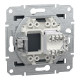 Розетка комп'ютерна, RJ45, кат.5е, STP, Антрацит, Asfora, EPH5000171