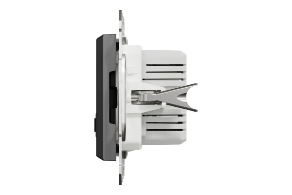Розетка USB, 2 виходи, тип А+С 2,4А, Антрацит, Asfora EPH2700371