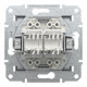 Розетка комп'ютерна, RJ45, кат.6, UTP, подвійна, Сталь, Asfora, EPH4800162
