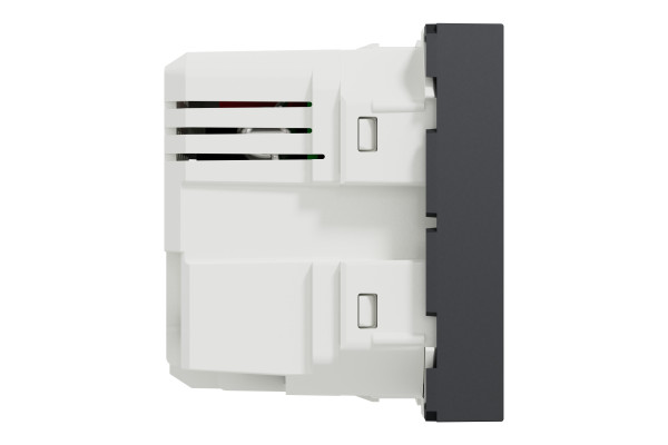 Розетка USB 2.0 зарядна подвійна, 2.4А,  A+C, 2 модуля, антрацит, Unica NEW NU301854