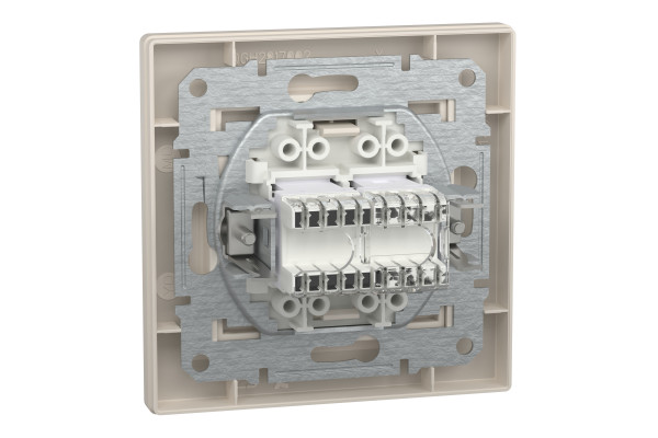 РОЗЕТКА КОМП'ЮТЕРНА RJ45 КАТ. 5Е І ТЕЛЕФОННА РОЗЕТКА RJ12 КРЕМ ASFORA, EPH4900123