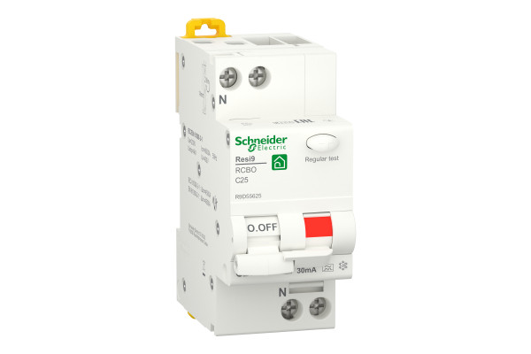 Диференційний автомат 6kA 1P+N 25A C 30mA А, Resi9 Schneider Electric R9D55625