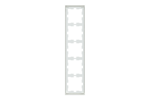 Рамка 5 постова, Білий лотос, пластик, D-Life Merten MTN4050-6535