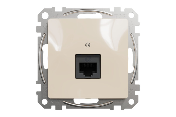 Комп'ютерна розетка RJ45, кат. 5e, неекр. UTP, Бежевий, Sedna Design SDD112451