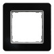 Рамка 1-постова, Чорне скло, Sedna Elements SDD361801