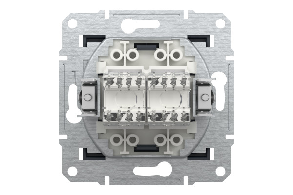 Розетка комп'ютерна, RJ45, кат.6, UTP, подвійна, Антрацит, Asfora, EPH4800171