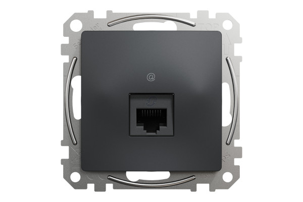 Комп'ютерна розетка RJ45, кат. 6, неекр. UTP, Чорний, Sedna Design SDD114461