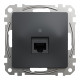 Комп'ютерна розетка RJ45, кат. 6, неекр. UTP, Чорний, Sedna Design SDD114461