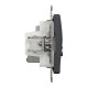 Комп'ютерна розетка RJ45+TV, кат. 6, неекр. UTP, Чорний, Sedna Design SDD114469T