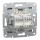 Розетка комп'ютерна, RJ45, кат.5е, UTP, подвійна, Сталь, Asfora, EPH4400162