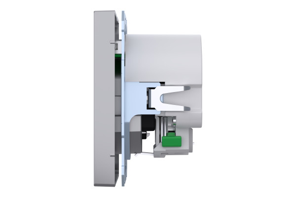 Розетка силова 2К+З, 16А, з USB 2.4A, тип А+А, гвинт.затиск, шторки, Нержавіюча сталь, пластик, D-Life Merten MTN2366-6036