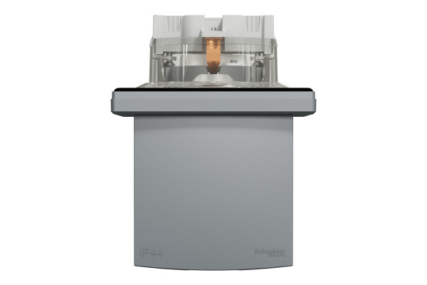 Розетка з заземленням, з кришкою та шторками, IP44, Сталь, Asfora, EPH3100362