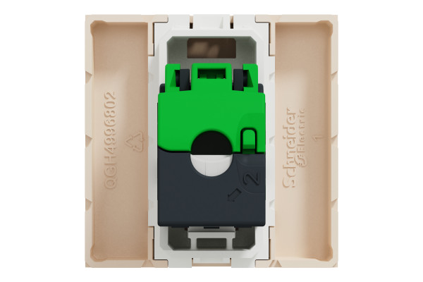 Розетка комп'ютерна RJ45, одинарна, кат.6 UTP, 2 модуля, бежевий, Unica NEW NU341544