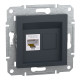 Розетка комп'ютерна, RJ45, кат.5е, STP, Антрацит, Asfora, EPH5000171