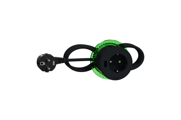 Розетка в стіл 220в з USB тип А, антрацит, Schneider Electric INS44005