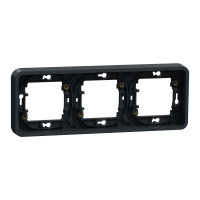 Рамка тримісна горизонтальна, IP55, чорна, Mureva Styl MUR34109