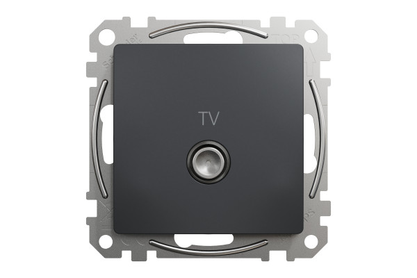 Розетка TV кінцева, 4дБ, Чорний, Sedna Design SDD114471