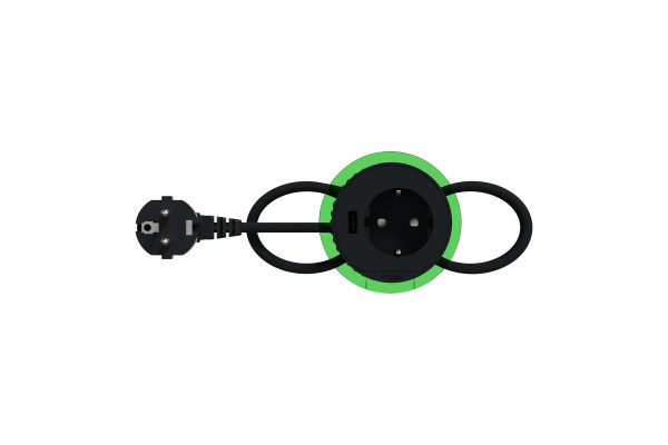 Розетка в стіл 220в з USB тип А, антрацит, Schneider Electric INS44005