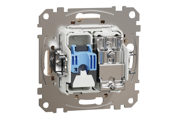 Комп'ютерна розетка RJ45+TV, кат. 6, неекр. UTP, Бежевий, Sedna Design SDD112469T