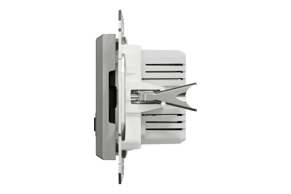 Розетка USB, 2 виходи, тип А+С 2,4А, Алюміній, Asfora EPH2700361