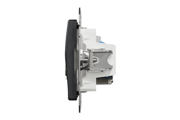 Комп'ютерна розетка RJ45+TV, кат. 6, неекр. UTP, Чорний, Sedna Design SDD114469T