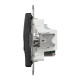 Комп'ютерна розетка RJ45+TV, кат. 6, неекр. UTP, Чорний, Sedna Design SDD114469T