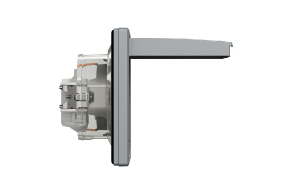 Розетка з заземленням, з кришкою та шторками, IP44, Сталь, Asfora, EPH3100362