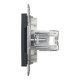 Розетка комп'ютерна, RJ45, кат.6, UTP, подвійна, Антрацит, Asfora, EPH4800171