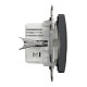 Розетка USB подвійна А+C, 2.4А, 230В, Чорний, Sedna Design SDD114402